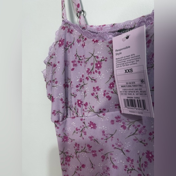 Asymmetrical Floral Pink & Purple Ruffle Mesh Wild Fable Dress - Picture 2 of 4